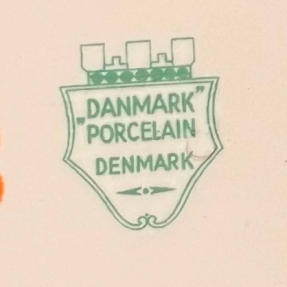 VTG Danmark Porcelain Denmark Oval Trinket Dishes Gold Rim Hand Painted Floral 2